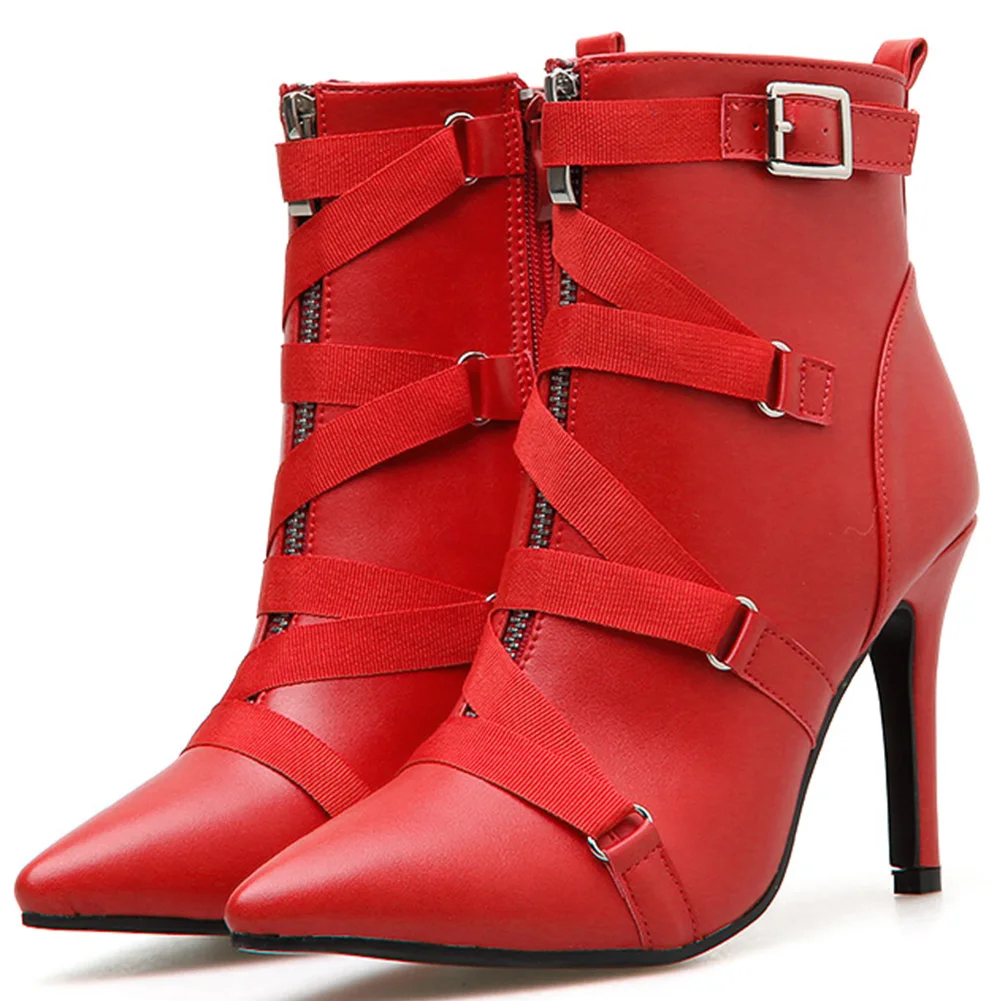 FINDHER/женские ботильоны с острым носком на тонком высоком каблуке молнии Осень