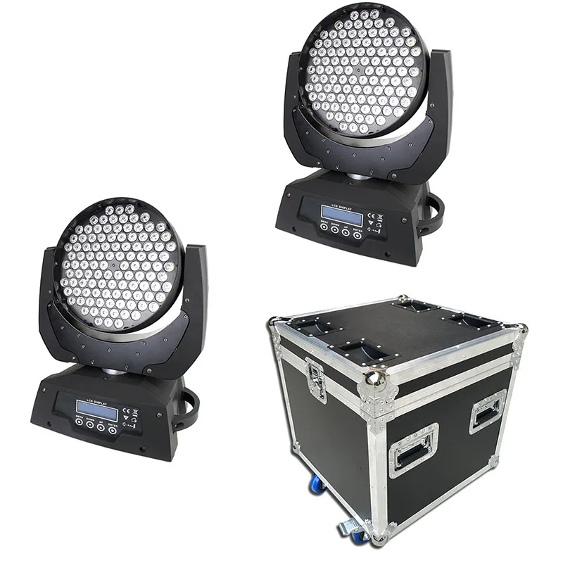 

2pcs With flightcase Professional 3W RGBW moving heads disco 108pcs led wash pro-stage wash moving head light 108*3w led moving