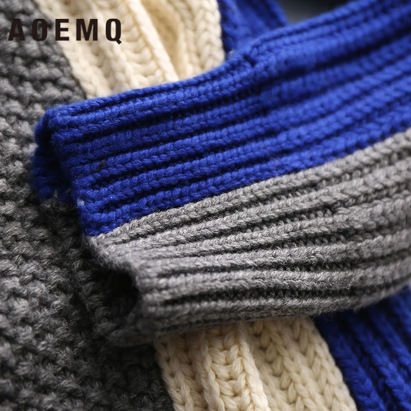 AOEMQ Sweater Keep Warm Winter Clothing Turtleneck Pullovers Magic Patchwork Plus Size for Women | Женская одежда