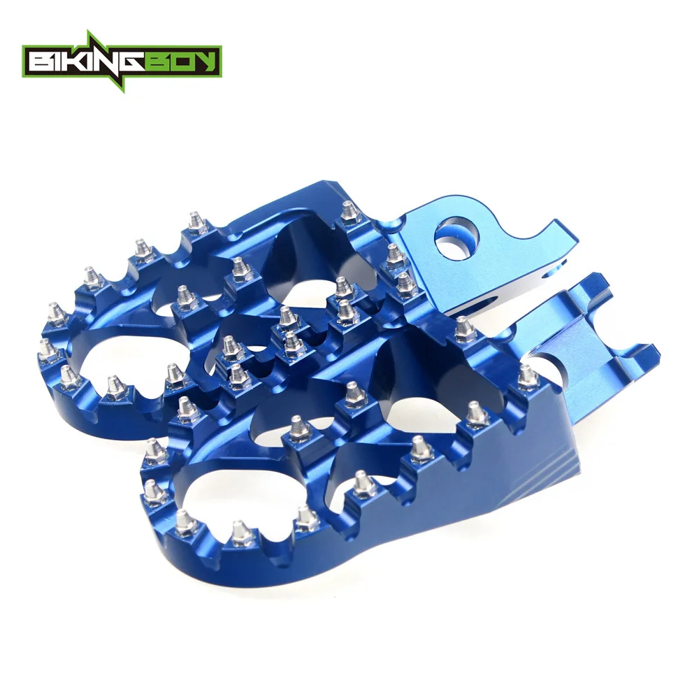 BLUE BIKINGBOY для Kawasaki KX 250 450 F 2007- KX-F 250 450 07-18 KX250F 2006- KX450F 2007- ЧПУ MX Подножки - Цвет: BLUE