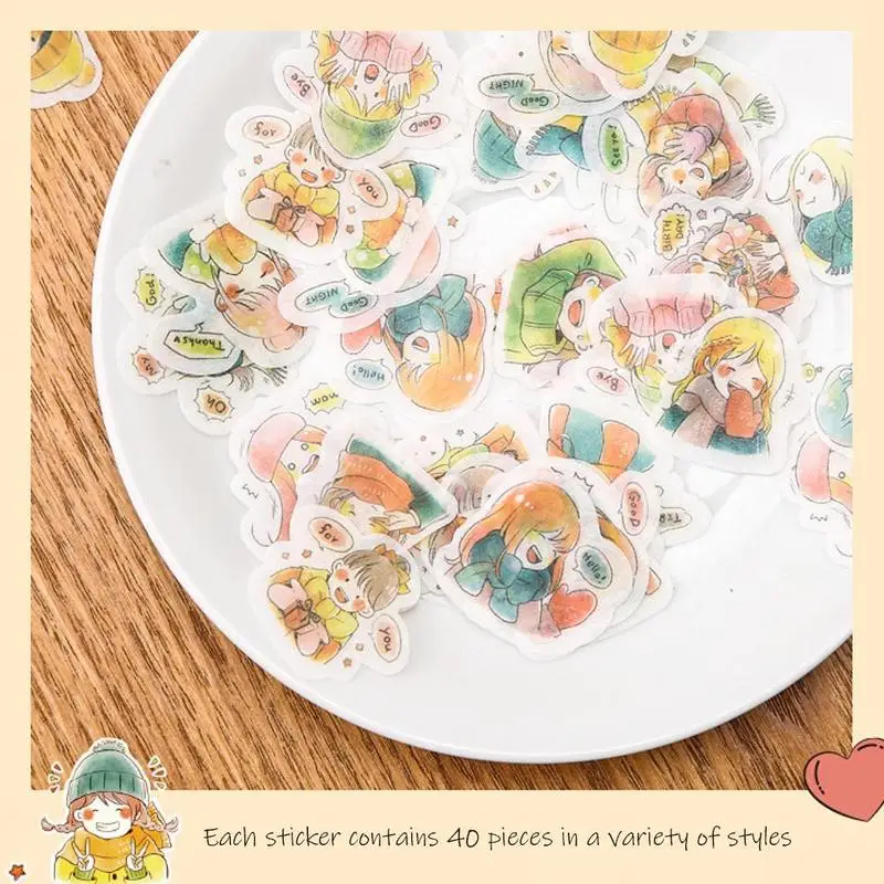 40 шт. стационарные Stikers различные стили персонажа пейзаж животных Stikers Kawaii пуля журнал наклейки Скрапбукинг