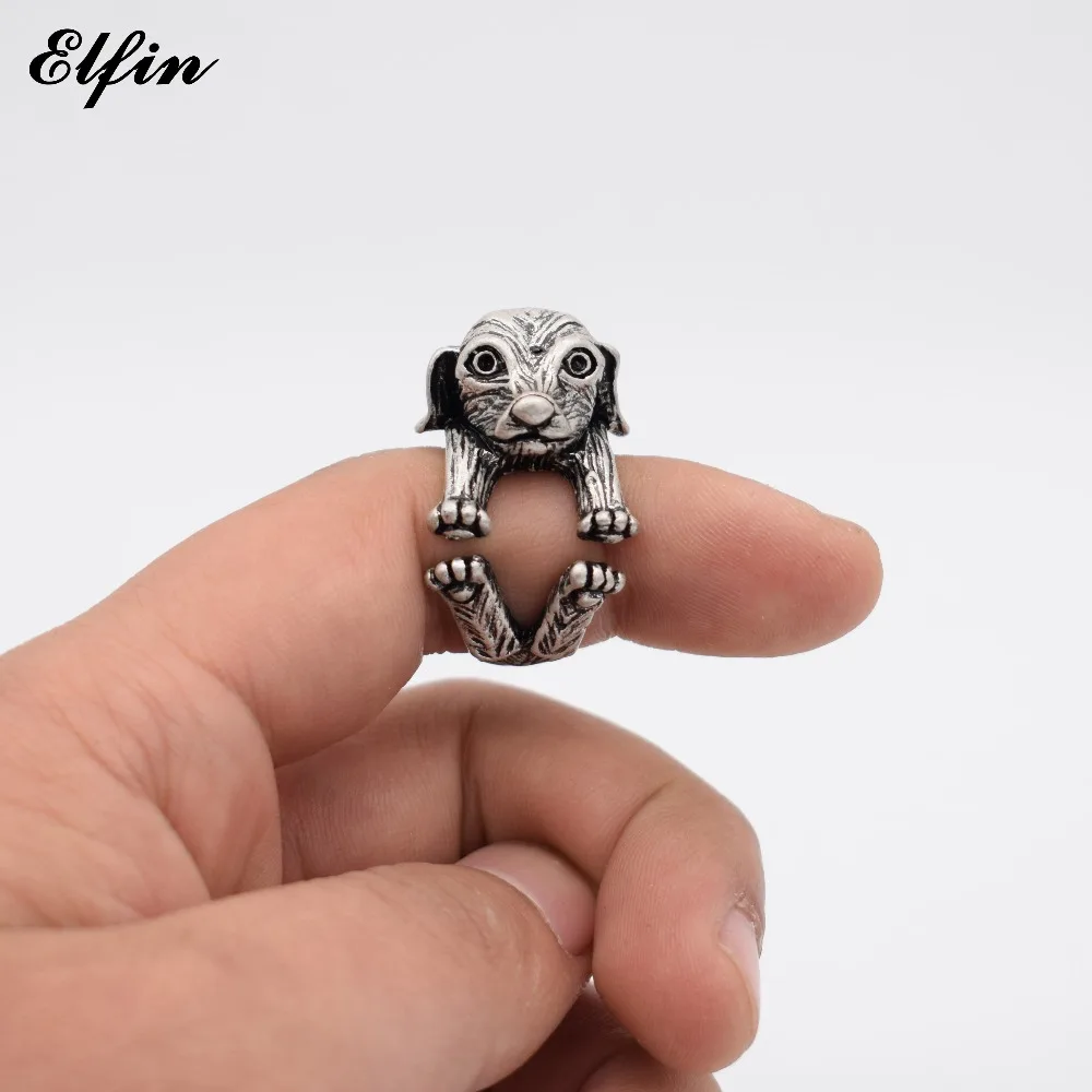 Эльфин оптом винтажное регулируемое кольцо такса мужские модные милые ювелирные