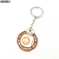 hbswui bb8 keychain high quality classic tv movie cartoon anime cosplay metal jewelry gifts for woman girl men