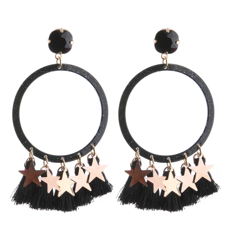 Женские серьги с большими звездами NeeFu WoFu большие стразы металлические ретро в