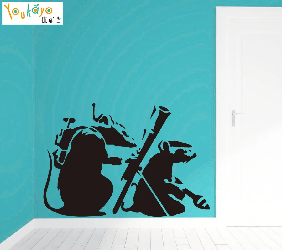 Армейские крысы граффити мышь виниловые настенные наклейки-настенные