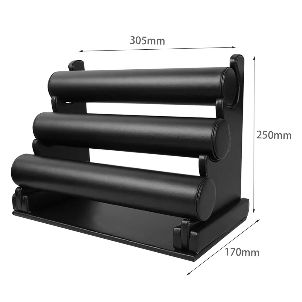 3 уровневая витрина для браслетов черные бархатные органайзер хранения