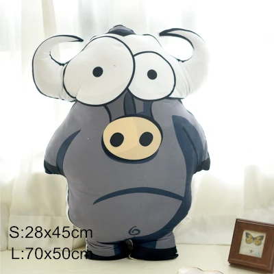Rhinoceros New Hot INS Cartoon Animal Pillow Novelty Funny Kid's Bedroom Decorative Pillows Ultra-soft Plush Toy Cushion Pillow Washable - Цвет: Rhinoceros