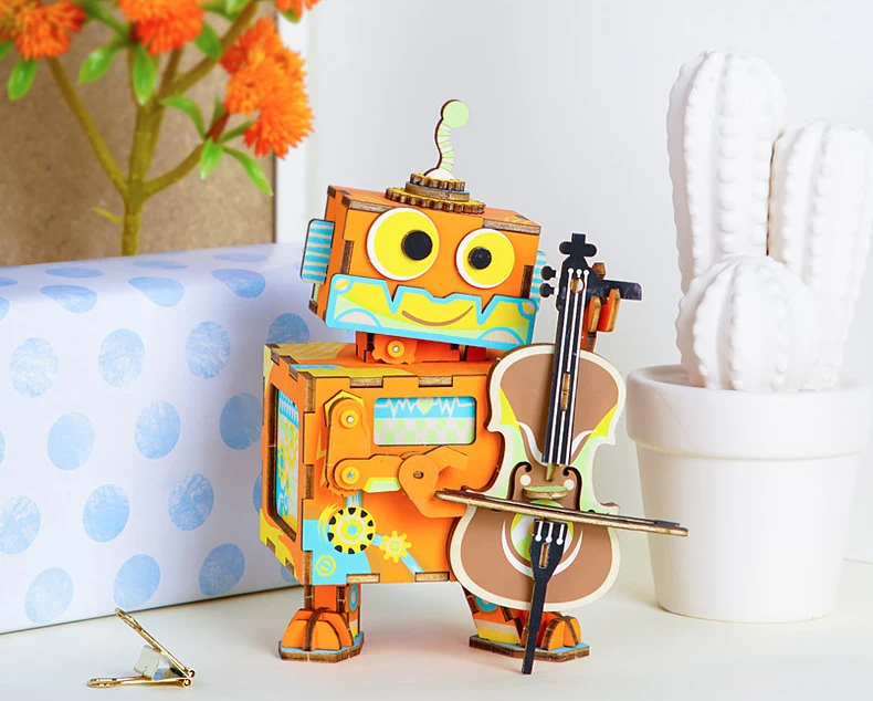 Cute Birthday Gift DIY Music Box Handmade Romantic Wooden Home Decor For Kids Girlfriend birthday present | Тематическая одежда и