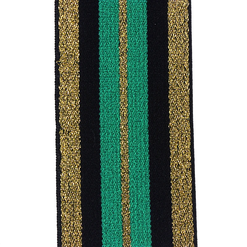 Лента эластичная золотистая декоративная 38 мм 20 ярдов T2400|elastic webbing band|elastic webbingwebbing