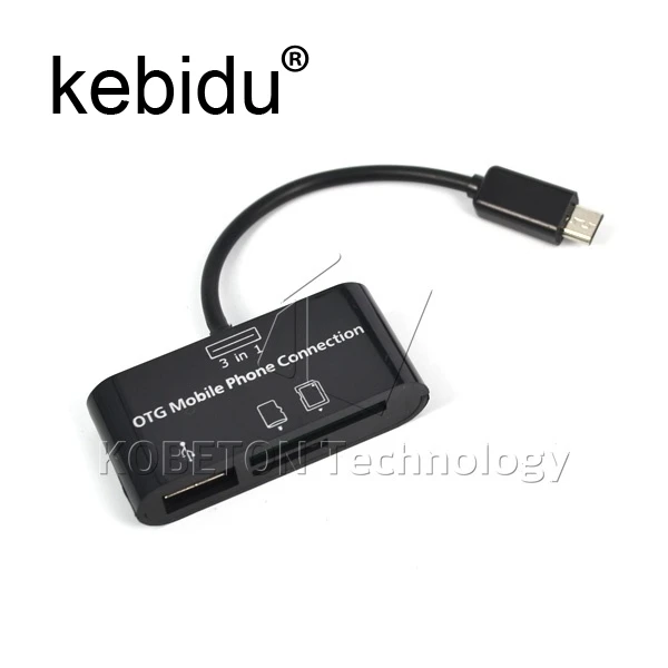 Фото Kebidu SDHC/SD/TF устройство для чтения карт Micro USB OTG хаб адаптер кабель Samsung S4/5/6 HTC Xperia