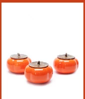 1pc chinese kung fu jingdezhen tea caddy tea cans persimmon canister container for puer oolong tea storage box jo 1070