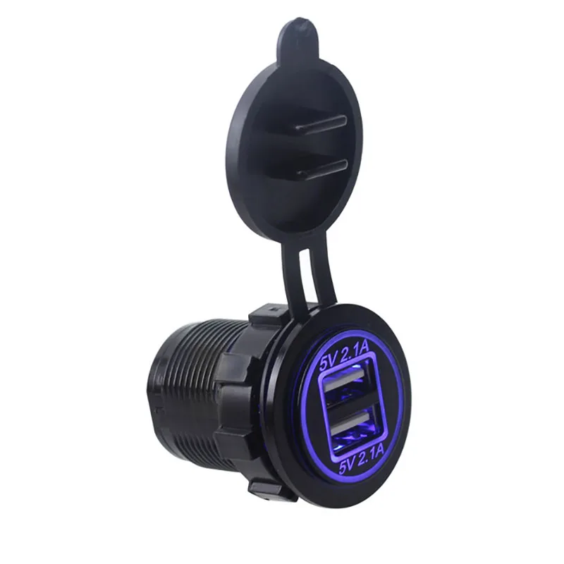 Robotsky USB Автомобильное зарядное устройство с двумя портами 5 В/2,1 а зарядное устройство для телефона с красочным кольцом для iPhone samsung huawei автомобильное зарядное устройство