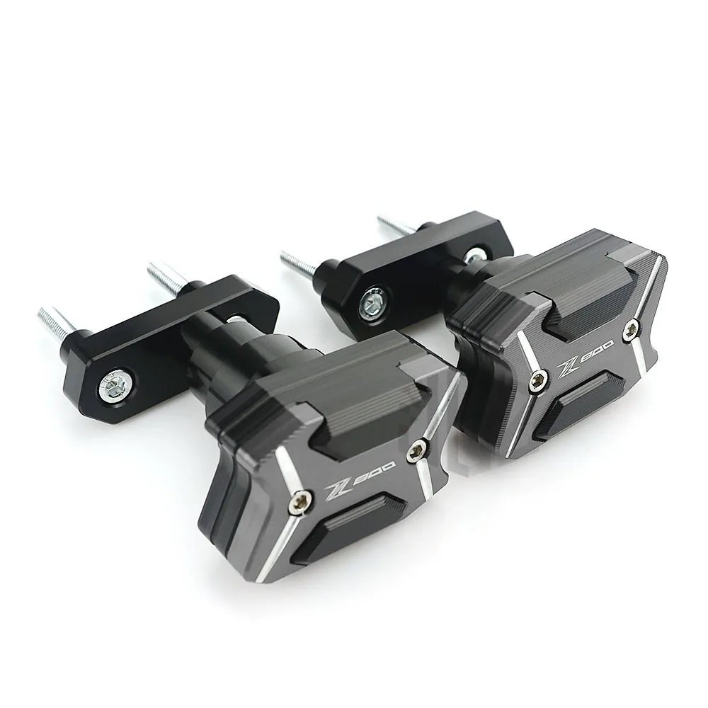 Titanium Пара мотоцикла CNC алюминиевая рама ползунки падение Краш бак двигателя протектор колодки для KAWASAKI Z800 2013 - Цвет: Titanium