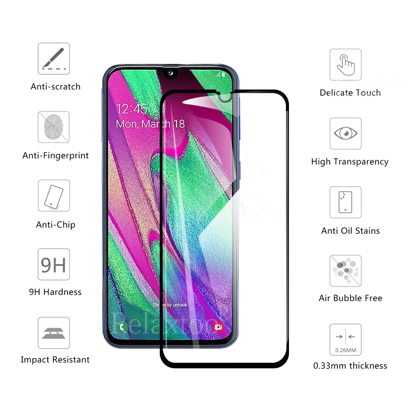 Защитное стекло для samsung a40 защитная пленка экрана galaxy a50 a70 a30 a20 a80 a90 a60 a10 из