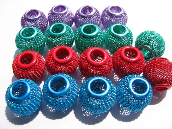

35%off--50pcs 10x14mm brass mesh spacer Brass European Bead Rondelle Pinwheel Buttone royal blue making Findings