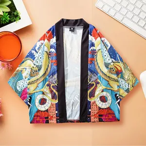 Модный Ретро халат для влюбленных, свободная национальная рубашка с коротким рукавом и принтом, топ, блуза, мужская пляжная рубашка, тропическая летняя рубашка, Повседневная #30