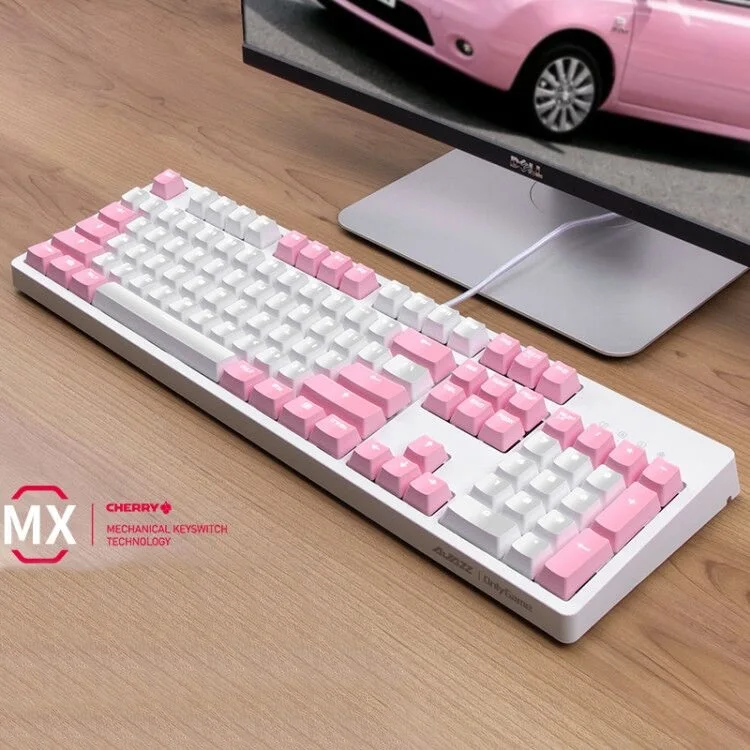 USB Проводная эргономичная Механическая игровая клавиатура Ajazz AK535 белый