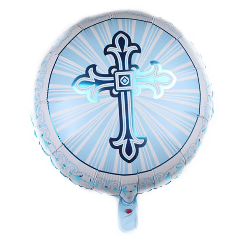 18 дюймов Пасхальный крест фольги Воздушные шары розовый синий надувной гелиевый