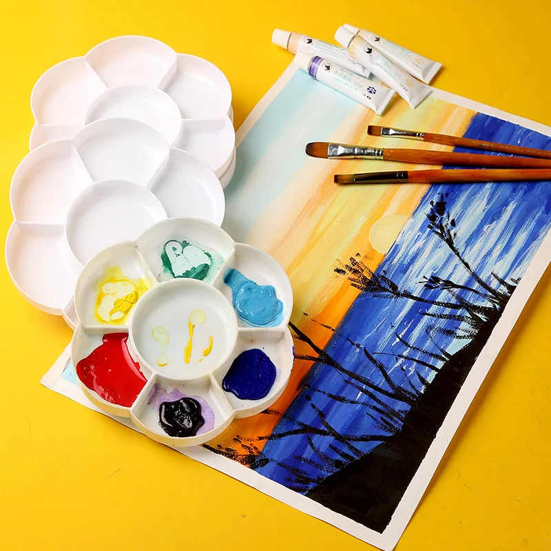 1 шт. профессиональная пластиковая Акварельная Палитра с 7 отверстиями |