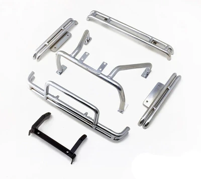 ALL SETS (SILVER) 1/10 RC автомобиль металлический бампер W/рулонная клетка, пригодная для 1:10 масштаб Рок Гусеничный игрушки модель пикап Тамия брюзер аксессуары для модернизации частей - Цвет: ALL SETS (SILVER)