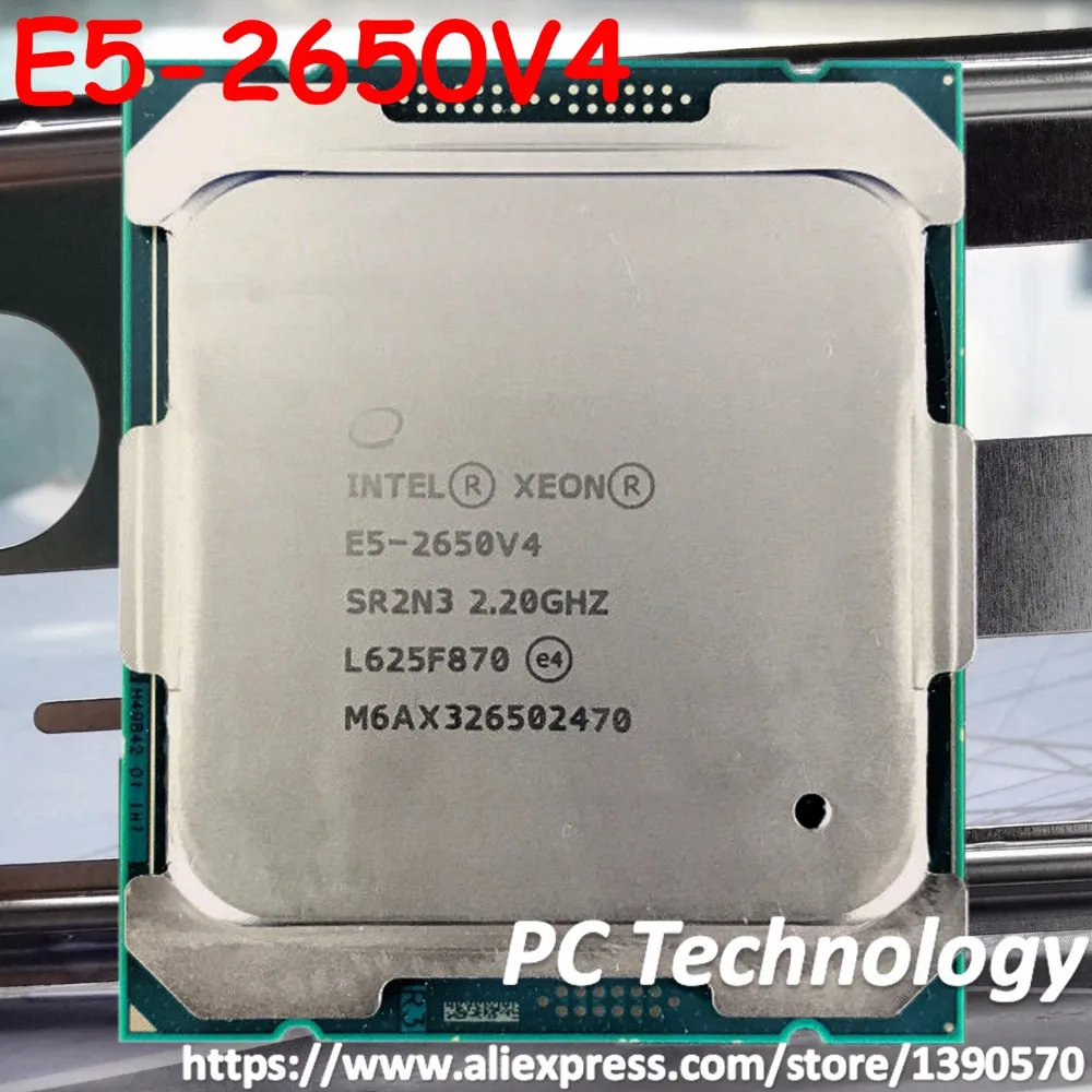 Оригинальный процессор Intel Xeon 12 ядер 2 20 ггц 30 м DDR4 2400 мгц E5 2650V4 1 год гарантии TPD 105