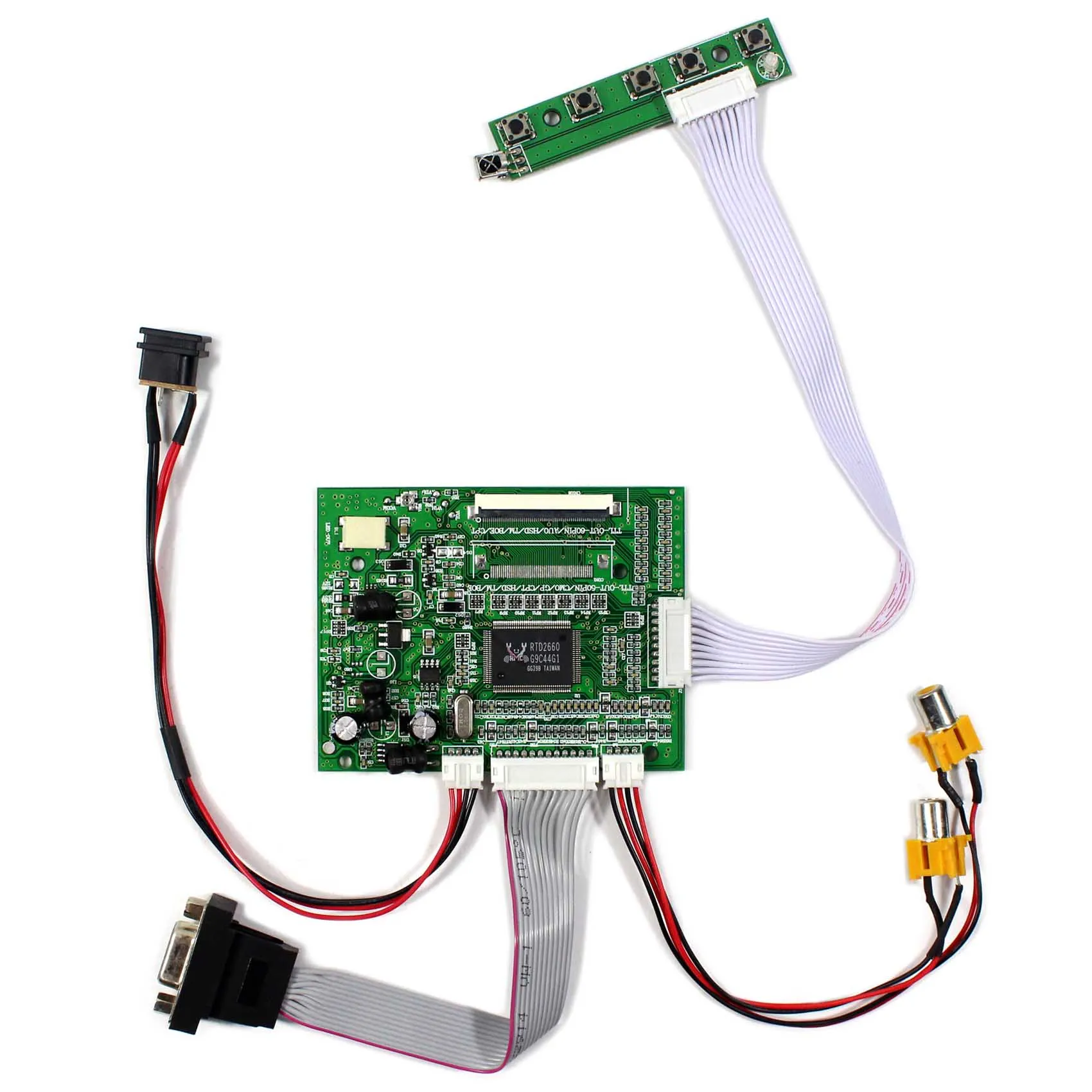 

VGA 2AV LCD Board Work for 60Pin TTL LCD Screen 6.2" 7" 8" 800x480 LCD HSD062IDW1 CLAA062LA01CW HSD070IDW1 HSD070IDW1 HSD080IDW1