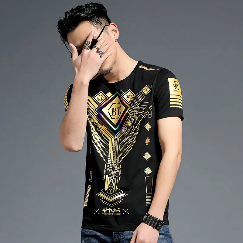 Новейший дизайн Летняя одежда мужская футболка Молодежная рубашка Роскошные
