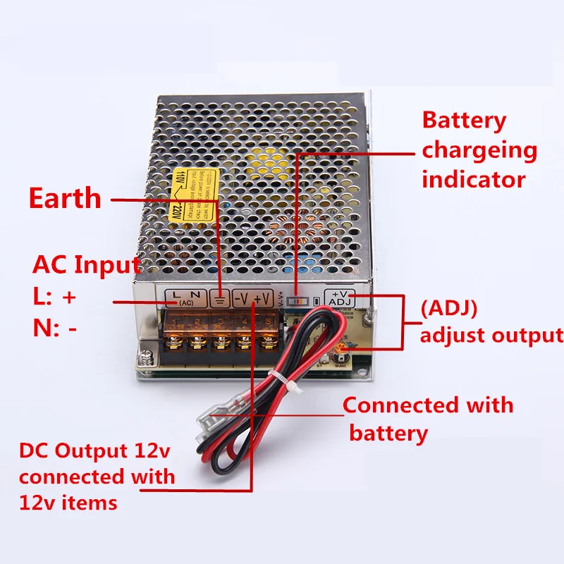 SC 120W 12 12V Универсальный AC UPS/функция зарядки монитор импульсный источник питания