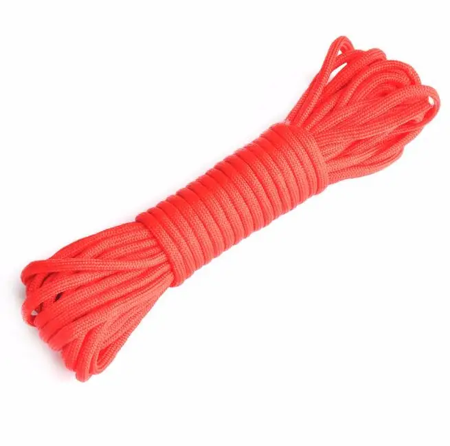 Red 6 цветов 25/50/100ft Paracord 550 парашютный шнур веревка Стандарта Mil Тип III 7 стенд страховочный трос Открытый Кемпинг Альпинизм - Цвет: Red