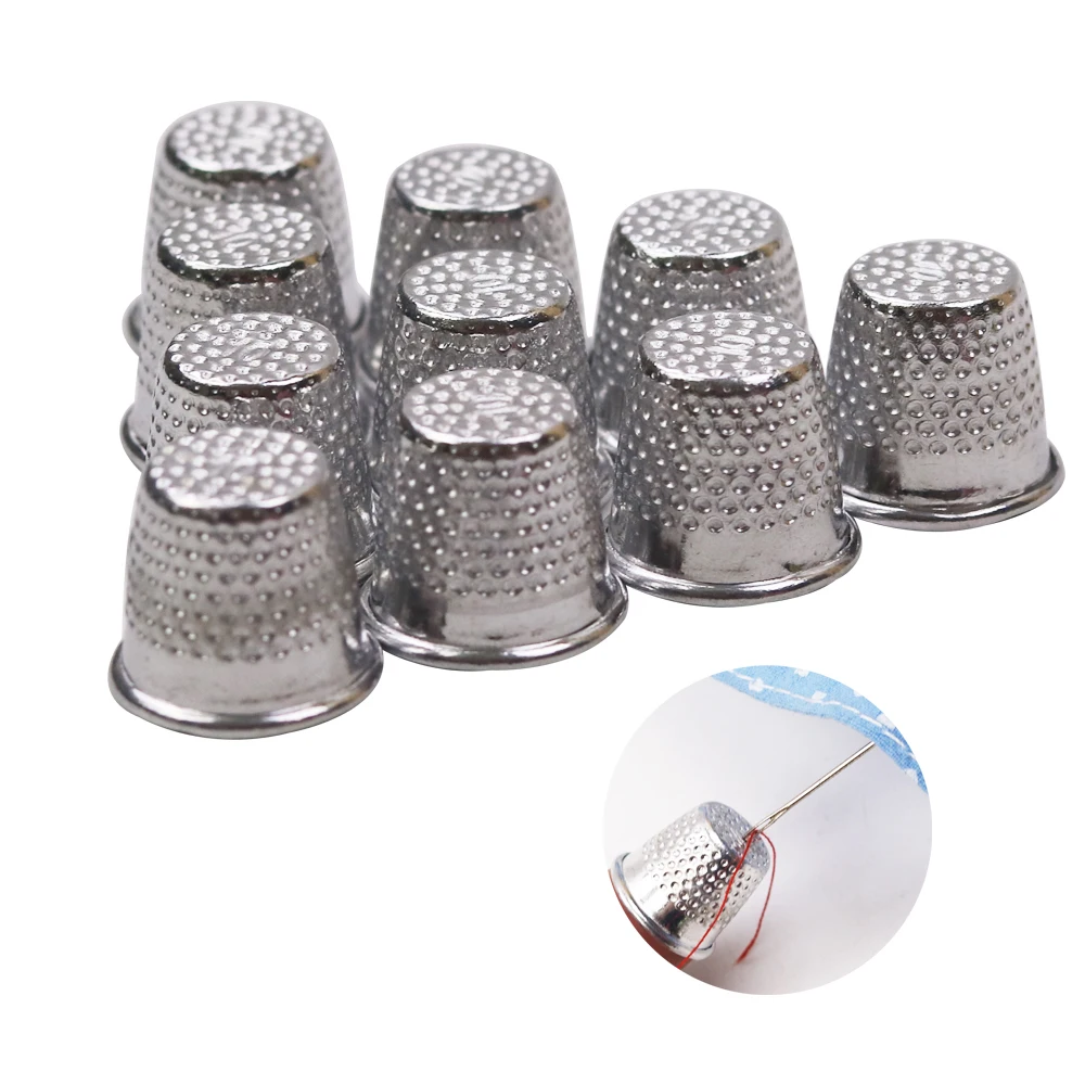 10pcs Silver Sewing Thimbles DIY Finger Protector Household Quilting Craft Accessories | Дом и сад