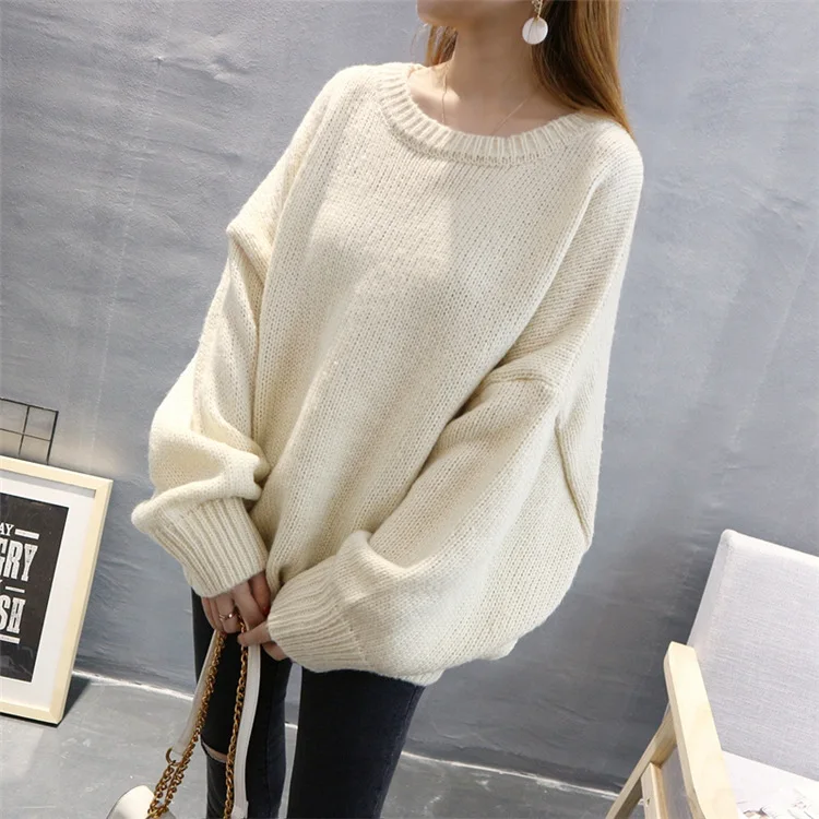 Pullover Sweaters 2019 Autumn Winter Women Sweater Jumper Batwing Long Sleeve Casual Loose Solid Blusas Feminina Vestidos | Женская