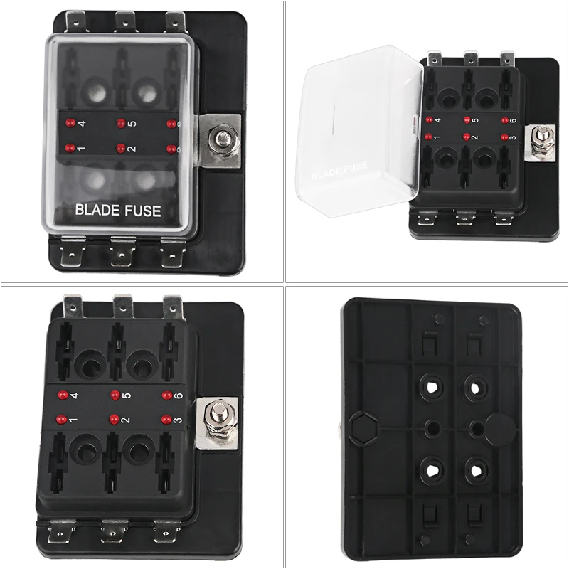 Fuses SCI R3-76 1 Power In 6 Way Blade Fuse Box LEDFuse Holder Kit Car Boat Marine | Автомобили и мотоциклы