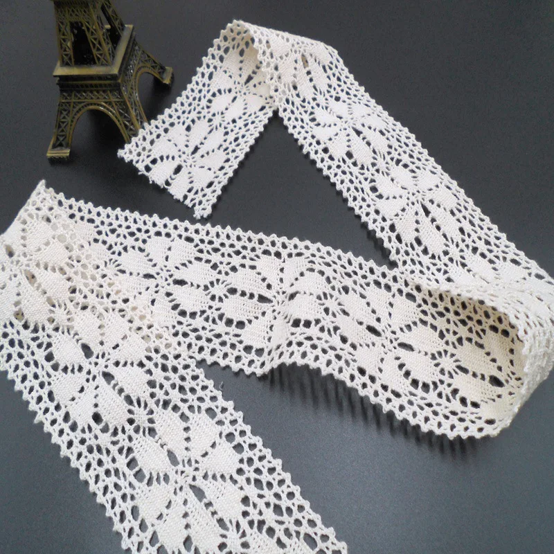 5 м/лот 60 мм бежевая вязаная кружевная лента поделка рукоделие ткань занавеска Подушка Одежда шитье украшения кружевная отделка