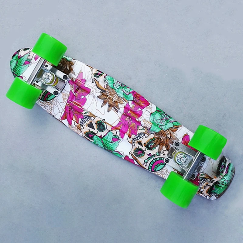 Многоцветная доска для скейтбординга ретро скейтборд Лонгборд рыба бесплатная