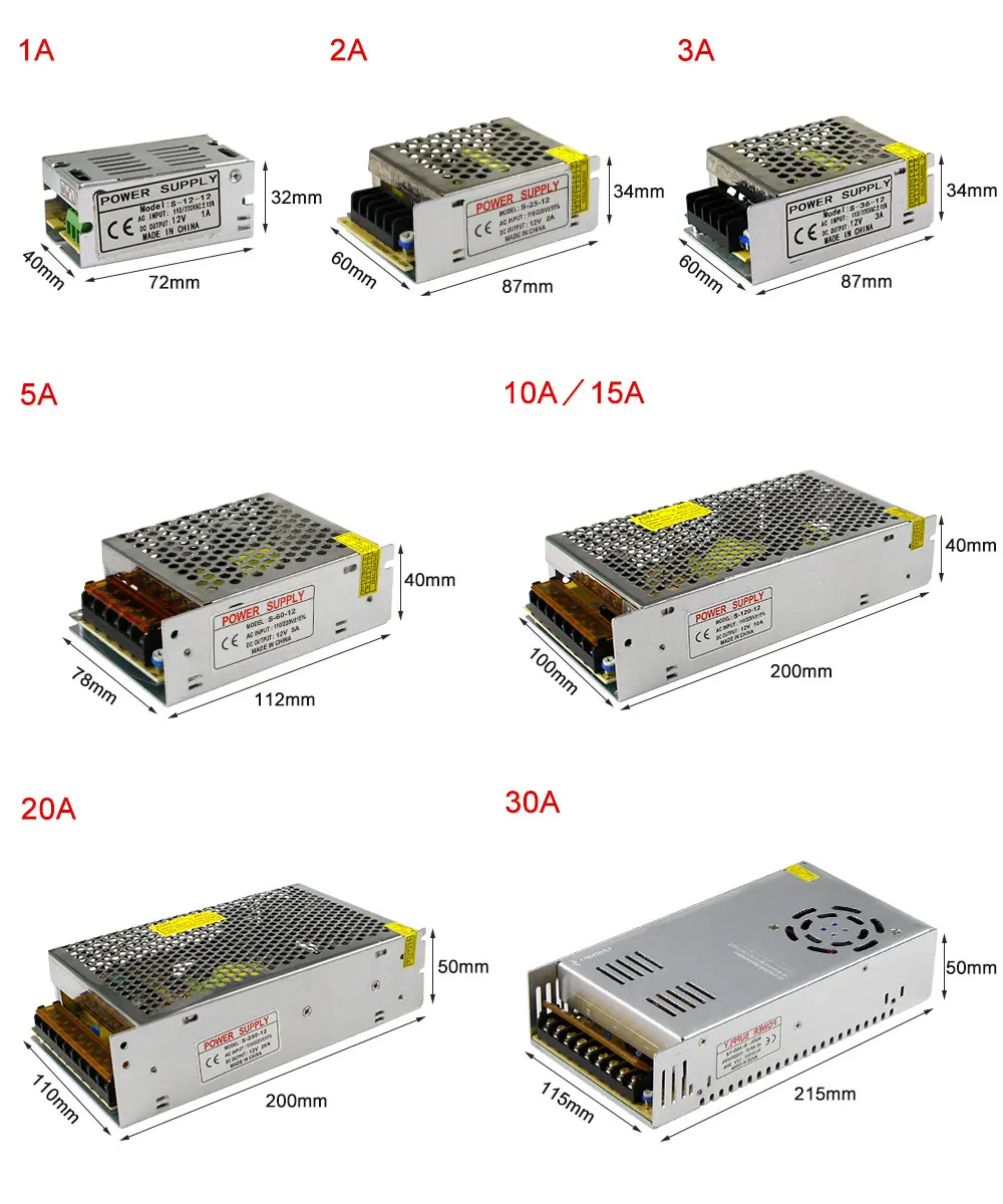 [DBF] 12V 10A/15A/20A/30A DC Универсальный Регулируемый импульсный источник питания 360W для CCTV, радио, компьютерного проекта, светодиодных лент