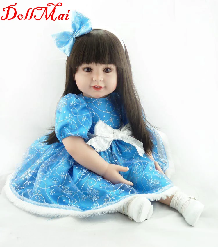 

DollMai, 22 дюйма, 55 см, силиконовая виниловая Кукла-младенец, мягкая кукла-младенец, Спящая девушка, игрушка, подарок, искусственные куклы
