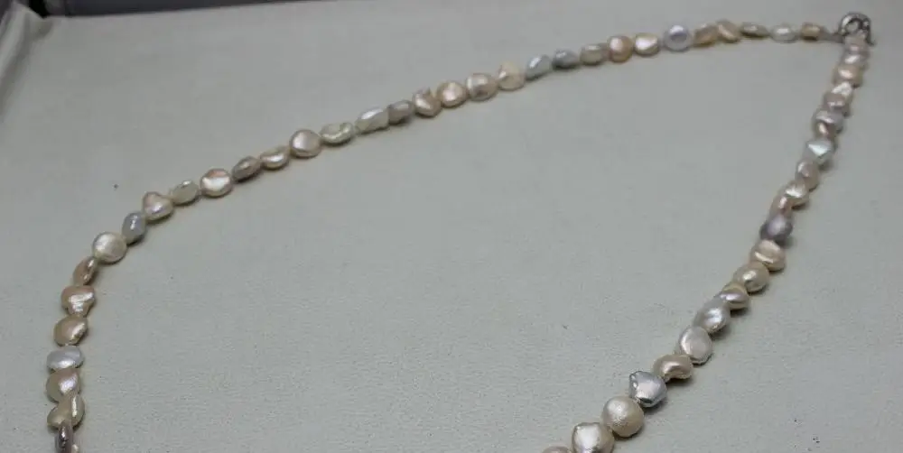 Многоцветный Пресной Воды жемчужное ожерелье в стиле барокко 11x11 мм 33.5 INCH