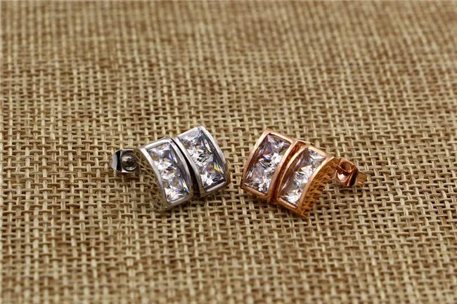 Женские серьги для пирсинга Martick Серьги серебряного цвета с квадратными