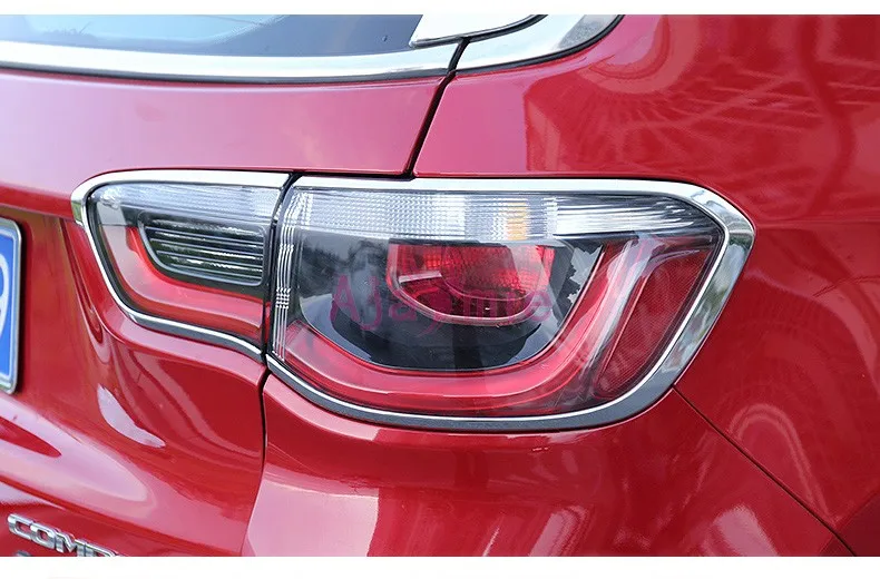 

Chrome Car Styling Taillight Cover Rear Light Lamp Trim Garnish Overlay Panel Frame 2017 2018 For Jeep Compass Accessories
