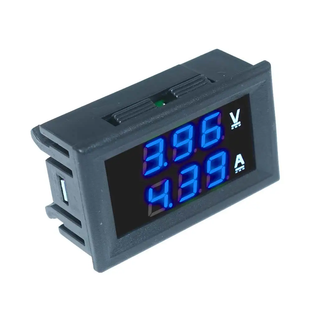 Blue Blue Двойной светодиодный мини-дисплей Цифровой вольтметр амперметр 0,56 ''DC 100V 10A Панель Ампер Вольт Напряжение измеритель тока тестер детектор 0,28'' - Цвет: Blue Blue