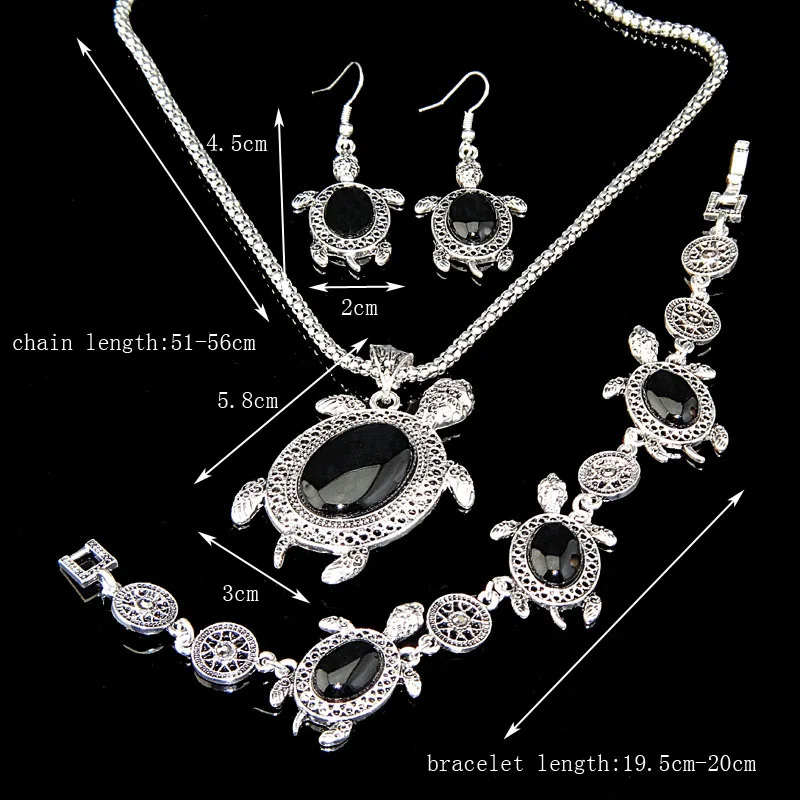 Винтажная искусственная черепаха натуральные черные камни античное серебряное