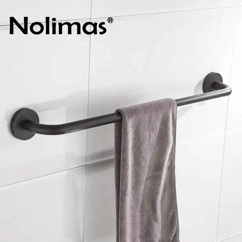 Single Towel Bar SUS304 нержавеющая сталь аксессуары для ванной комнаты Набор Черный Матовый держатель для бумаги халат крючок для зубной щетки держатель полотенце бар аксессуары для ванной комнаты - Цвет: Single Towel Bar
