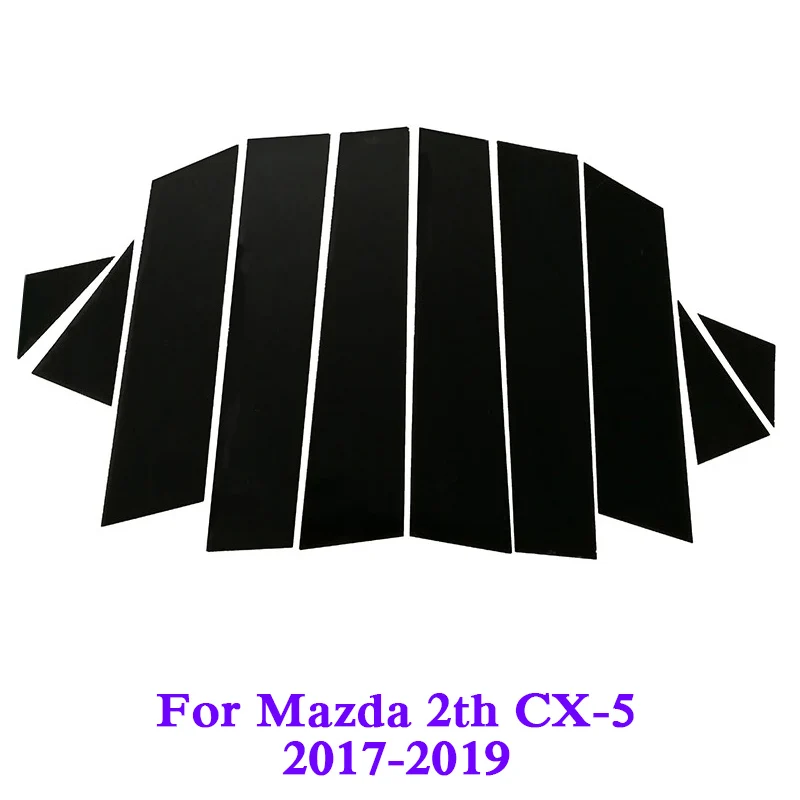 

Car-styling 10PCS For Mazda CX-5 2014-2019 Car Window Center Pillar Stickers Trim External Decoration Films Auto Accessory