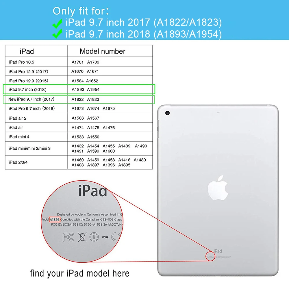 Чехол для нового iPad 9,7 дюймов с держателем карандаша Смарт из искусственной кожи ткань текстура мягкий силиконовый чехол teclado coque