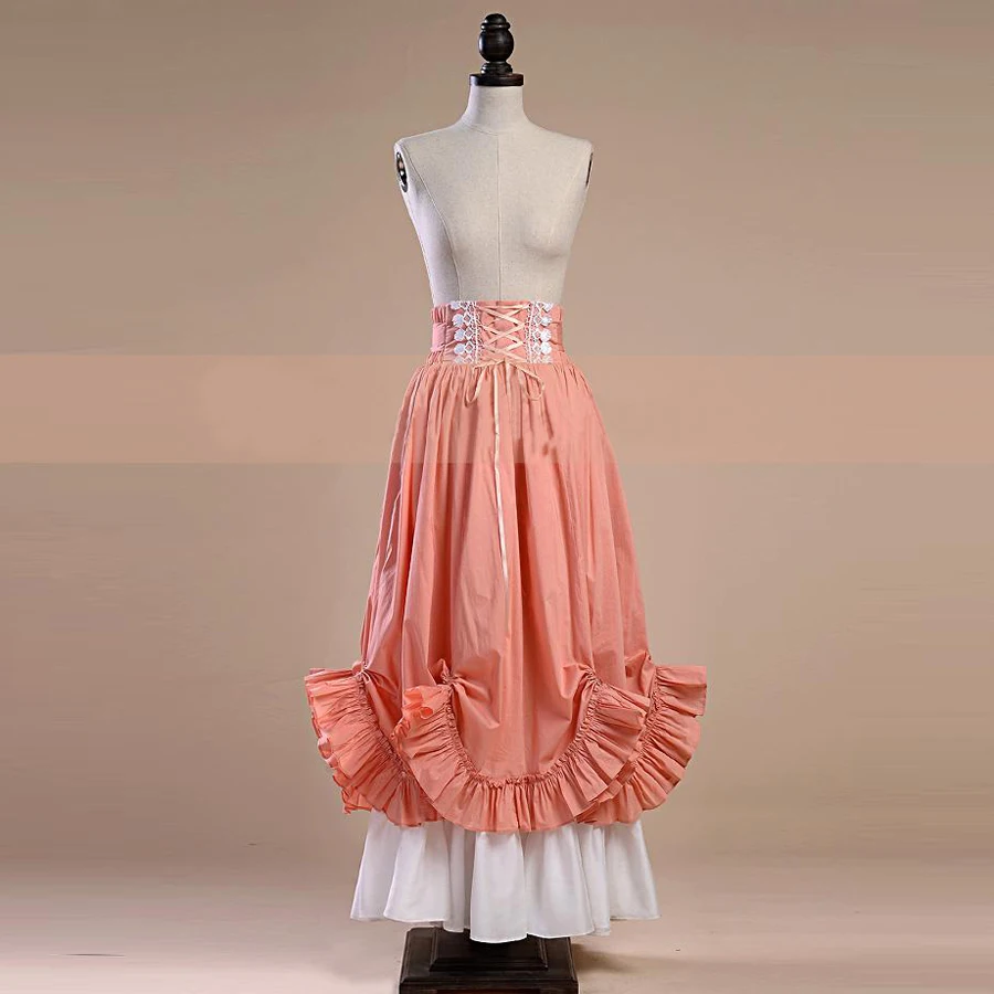 Женская винтажная плиссированная юбка длинная хлопковая с завышенной талией