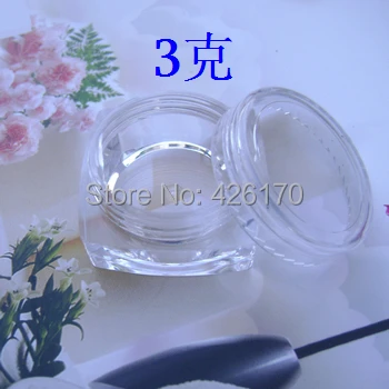 

Бесплатная доставка, оптовая продажа, пластиковая Косметическая банка 3 г, пустой контейнер для лосьона, многоразовая банка, контейнер для о...