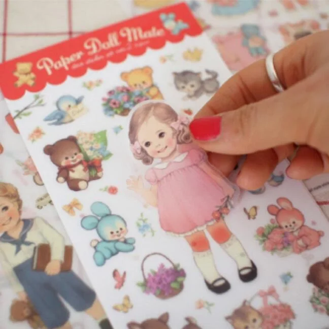 6 листов/упаковка/Лот kawaii кукла девочка набор наклеек из ПВХ студентов diy Забавный дневник Многофункциональные Декоративные наклейки супер подарок