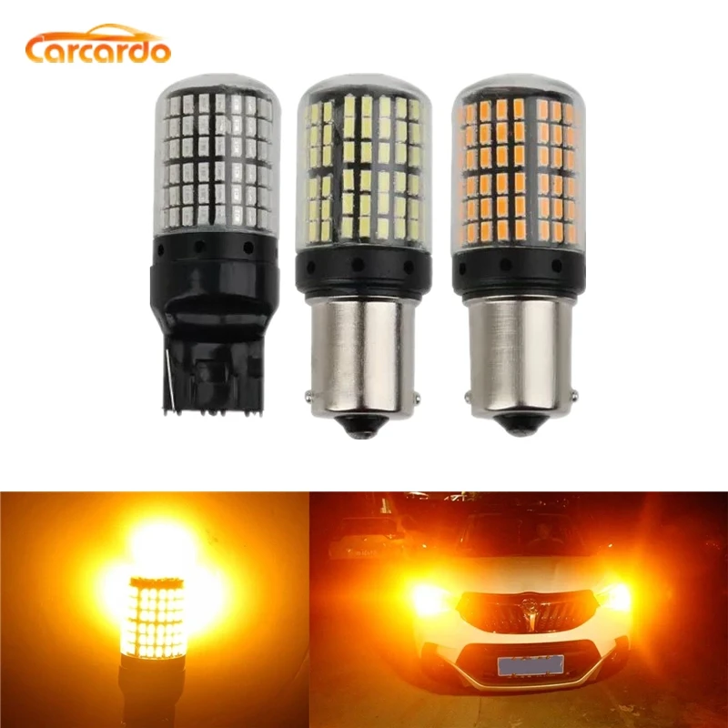 Carcardo 7440 7443 LED Bulb Brake lamp 1156 1157 144SMD LED CanBus No Error 20W T20 BA15S P21W LED Lamp Turn Signal Light