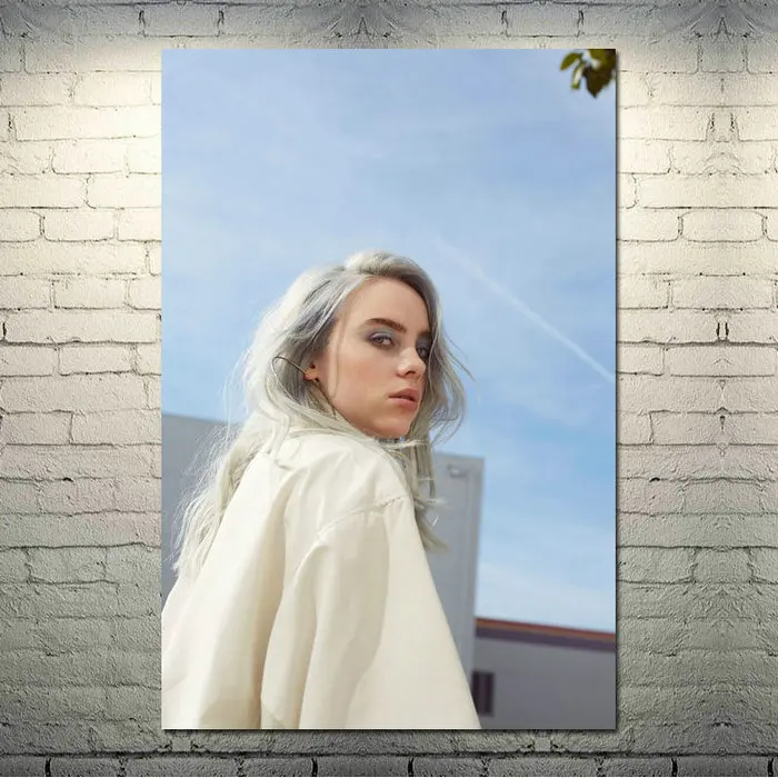 Billie Eilish Music Singer Art Шелковый Холст плакат 13x20 24x36 дюймов настенные картины-002 - Цвет: picture 3