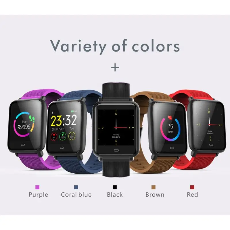 Смарт часы Q9 с монитором кровяного давления и пульса IP67 водонепроницаемые